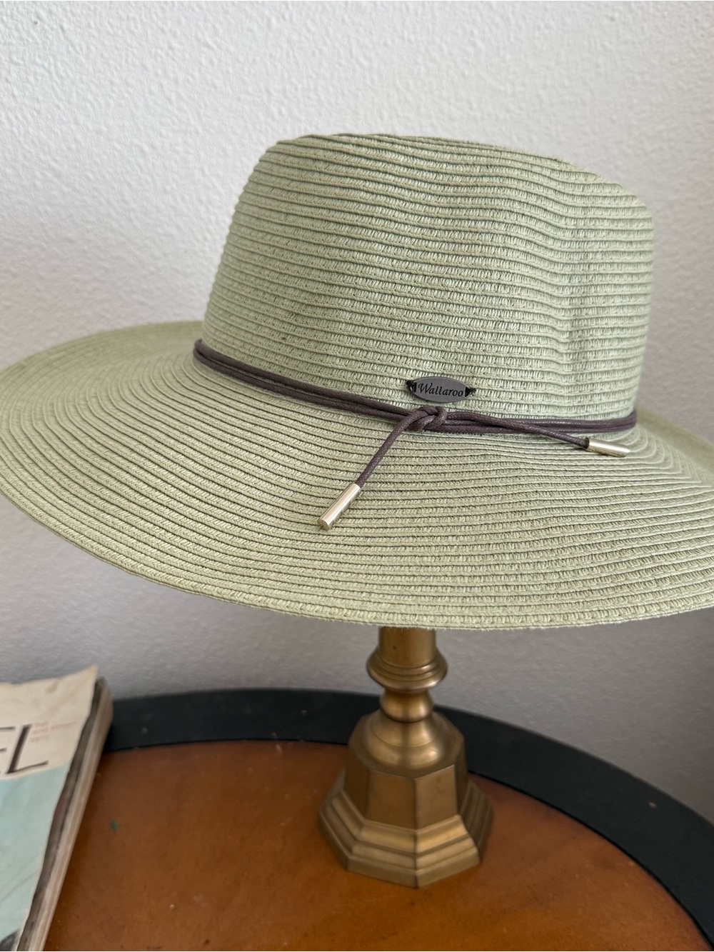Wallaroo Hat Company Montecito Wide Brim Fedora Sun Hat Sage Boho Coastal Vaca